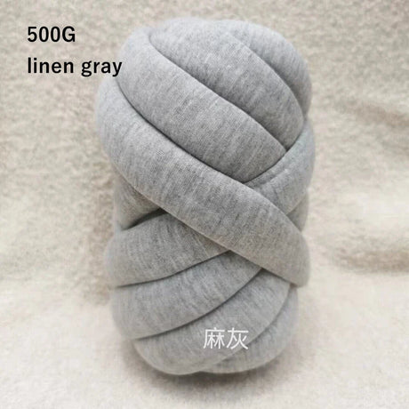 500g/1kg Thick Chunky Yarn Cored Cotton Wool Tube Crochet Yarn for DIY Blanket Hat Bulky Arm Roving Hand Knitting Spin Yarn