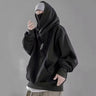 Hip Hop Mans Hooded Sweatshirts Autumn And Spring Solid Long Sleeve Ninjas Hoodie Pocket High Neck Loose Hooded Sweatshirt