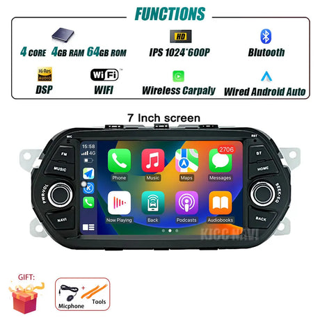 7 inch Screen For FIAT TIPO EGEA 2015 2016 2017 Android 13 Car Intelligent System Radio Multimedia Player Navigation GPS 4G WIFI