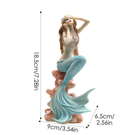 Artificial Aquarium Mermaid Fish Tank Decorations Underwater World Decor Ornament Resin Statue Figurines Miniature Pet Accessory