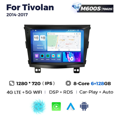 NaviFly 7862S Android All In One For SsangYong Tivoli Tivolan 2014 - 2017 9 Inch 1280*720 Carplay Car Intelligent System 8+256G