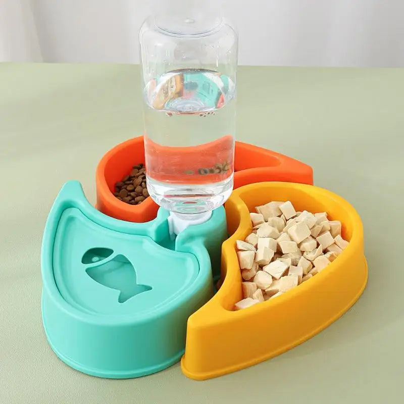 Cat Water And Food Bowl Cat Feeding & Watering Supplies Automatic Wet And Dry Separation Cat Dispenser & Bowl Set For