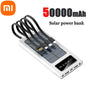 Xiaomi Solar Power Bank 200000mAh Solar Battery Large Capacity Two-way Fast Charging Built-in Cable Power Bank External Battery