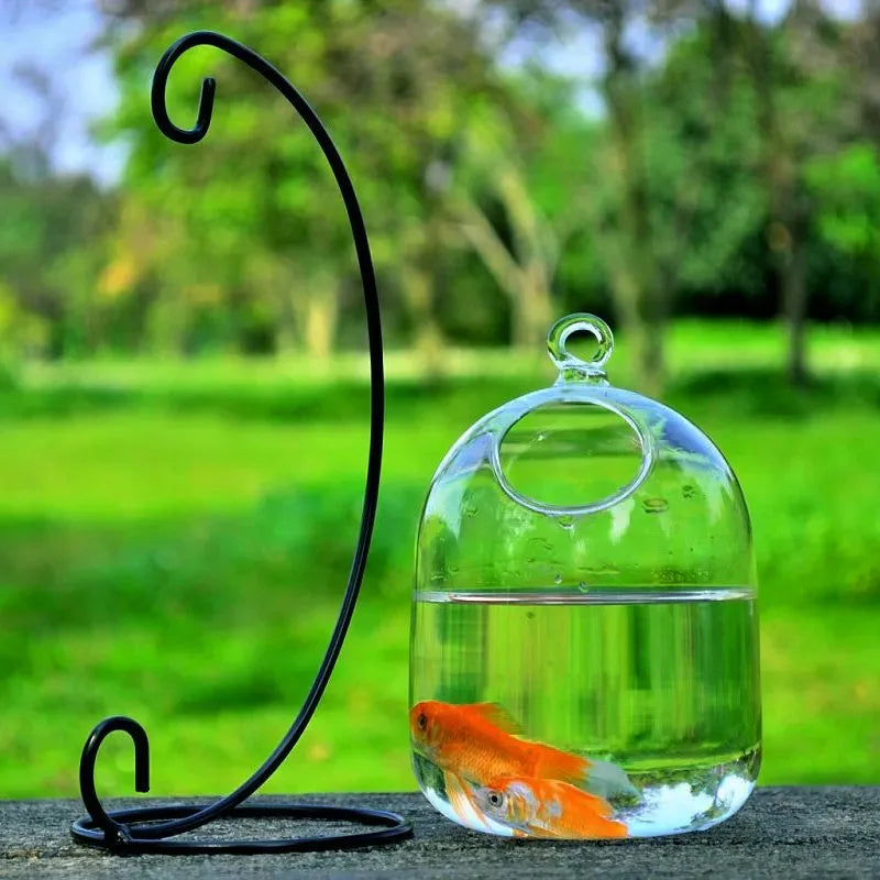 Mini Fish Tank Aquarium Accessories Goldfish Glass Fishbowl Fishing Hydroponics Terrarium Plant Flower Pot Pet Jellyfish Carp