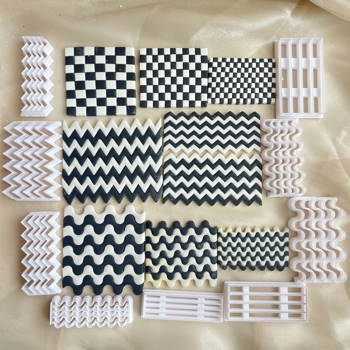 Checkerboard Polymer Clay Molds Clay Strip Cutter DIY Ceramics Earrings Jewelry Pressed Lines Pottery Tools