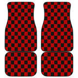 Checkerboard Car Mats Auto Parts Rubber Floor Mats Custom 4PCS Car interior graphic print checkered square feet