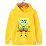 Spring and Autumn SpongeBob Printed Hoodies for Kids Sweatshirts for Boys and Girls Original Fashion Creative Games Baby Clothes