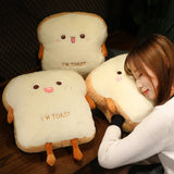 New 1pc 35cm Plush Bread Pillow Cute Simulation Food Toast Soft Doll Warm Hand Cushion Home Decoration Kids Toys Birthday Gift