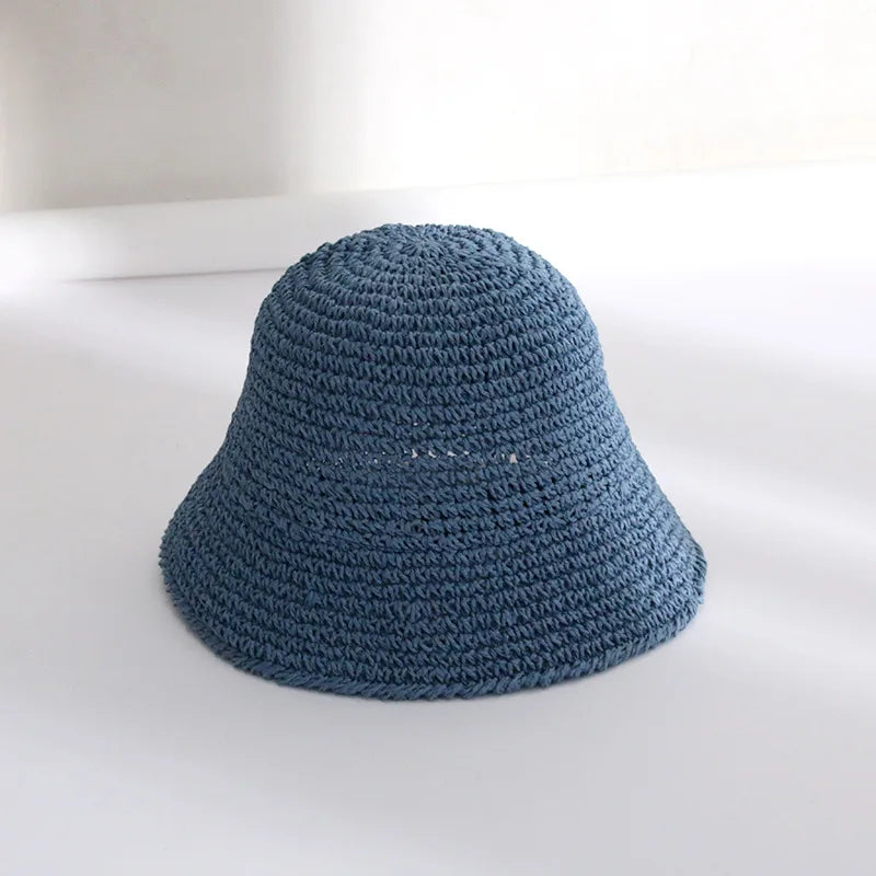 Korean Version Of Women Straw Hat Summer Breathable Sun Shading Straw Hat Seaside Vacation Foldable Sun Protection Fisherman Hat