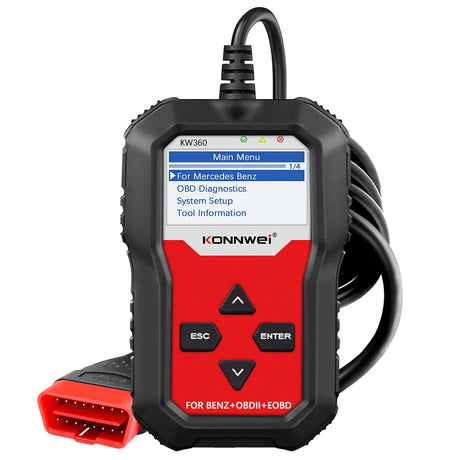 KONNWEI KW360 Full Systems OBD2 Scanner for Benz Professional Car Diagnostic Tool for C300 W204 W205 W211 ABS Airbag Oil Reset