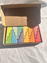 Big size Wooden  Blocks Lime Rainbow  Building Stacking Castel Step Shape Cubes Corner Stones for Kids Creative Play