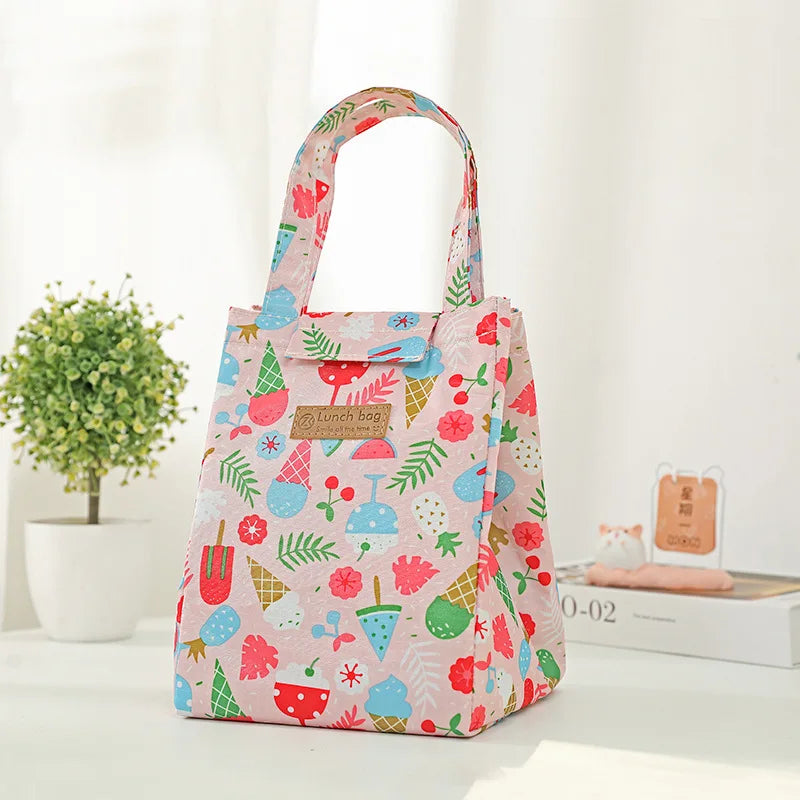 Lunch Bag Multicolor Cooler Bag Women Waterproof Hand Pack Thermal Breakfast Box Portable Picnic Travel Food lunch Bags lonchera