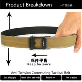 TUSHI New Men's Military Tactical Belt Tight Sturdy Nylon Heavy Duty Hard Belt for Male Outdoor Casual Belt Automatic Waistband