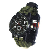 Outdoor Multifunction Safety Equipment Tools Survival Camping EDC Bracelet Rope Tactical Watch