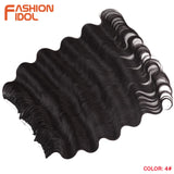 FASHION IDOL 24 Inch Body Wave Crochet Hair Synthetic Goddess Crochet Braids Natural Wavy Ombre Blonde Braiding Hair Extensions