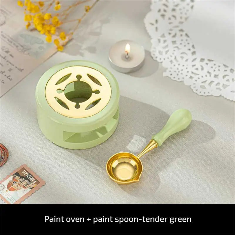 Wood Stove Seal Spoon Decoration Gift DIY Craft Supplie Sealed Melt Safety Heater Envelope Furnace Wax Seal Wax Stamp With Spoon