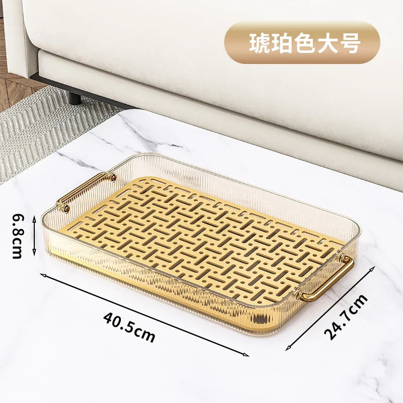 Luxury Modern Tea Tray Kettle Coffeeware Teaware Kitchen Plate Plastic Tray Serving Food Bandeja Plastico Tea Cup Accessories