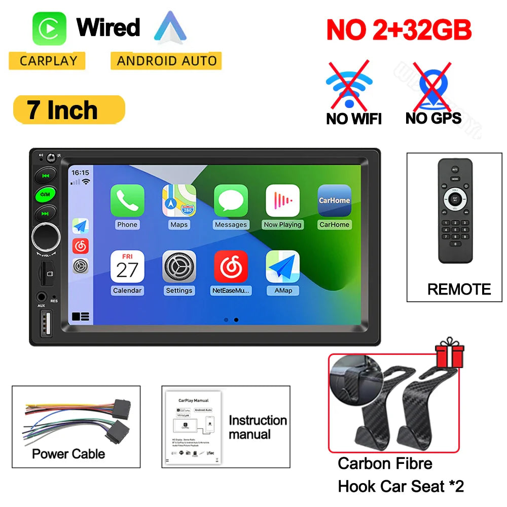 7"/9"/10" Android 13 Car Radio Androidauto Carplay 2 Din GPS Car Audio Automotive Multimedia Player car intelligent systems