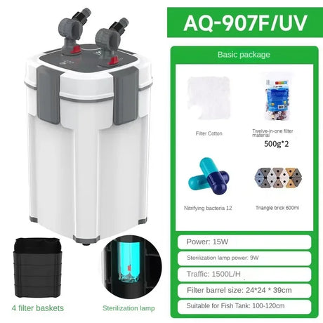 UV Lamp New Arrival white Color Aquarium External Canister Filter Equipments Fish Tank And Pond Aquariums Accessories Pump