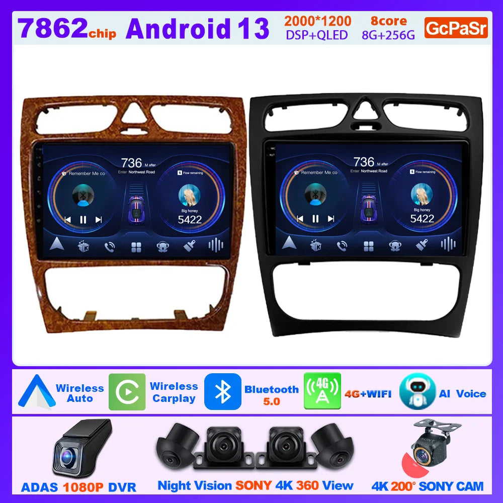 Car Radio Carplay Android Player For Mercedes Benz C Class S203 CL203 W203 2000 - 2004 Navigation GPS Coche Intelligent Systems