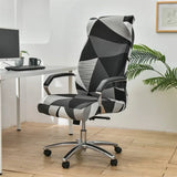 Geometry Printed Computer Chair Cover Elastic Office Chair Covers Non-Slip Rotating Seat Case Universal Armrest Chair Protector