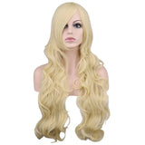 Women Synthetic Hair Red Pink Blue Orange Curly Body Wave Hair for Adult High Temperature Fiber Quality Halloween Wig