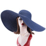 Lawliet 7.1''/18cm Foldable Oversized Huge Wide Brim Sun Beach Straw Hats Wedding Womens Floppy Party Dressy A330