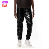 Mens Shiny Silver Metallic Jogger Sweatpants Hip Hop Wet Look Trousers Men Club Party Festival Prom Streetwear Pantalones Hombre