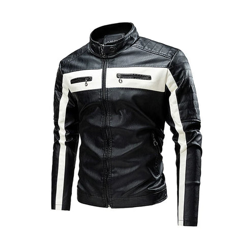 Men's Motorcycle Leather Jacket 2022 Brand New Casual Warm Fleece Biker Bomber PU Jacket Male Windproof Winter Vintage Overcoat