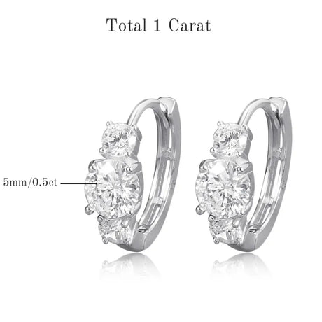 TBCYD 5mm D Color Moissanite Hoop Earrings For Women With GRA S925 Sterling Silver Ear Clasps Buckle Original New Fine Jewerly