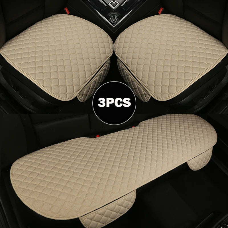 Summer Flax Car Seat Cover Linen Fabric Automobiles Seat Cushion Breathable Chair Protector Pad Mat Universal for Car Truck SUV