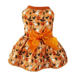 Halloween Dog Dress Halloween Costume Festival Puppy Dress Skirt Pumpkin Head Printed Pet Cosplay Party Apparel for Yorkie