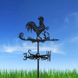 1pc Rooster Cock Weathervane Silhouette Art Black Metal Chicke Wind Vanes Outdoors Decorations Garden For Roof Yard Building