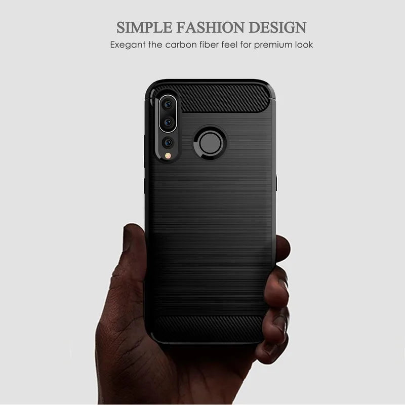 Brushed Case For Huawei P40 Lite E P30 P Smart Plus Z 2019 2021 Mate 30 20 Pro 10 P50 P20 P30Lite Carbon Fiber Case Cover