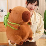 Cute Fully Filled Capybara Plush Animal With Turtle Tortoise Backpack Toys For Baby Appease Sleeping Pillow Christmas Nice Gift