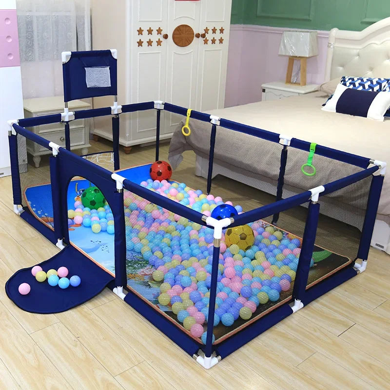 IMBABY Baby Playground Home Baby Playpen Football Basketball Playpen for Children Large Baby Safety Fence Balls for Dry Pool