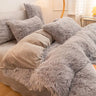 Fluffy Comforter Cover Bed Set Faux Fur Fuzzy Duvet Cover Set Luxury Ultra Soft Plush Long Shaggy Queen Size Duvet Quilt Cover