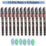 85Pcs/Set Erasable Pen Gel Pens 0.5mm Blue/Black ink Refills Rod Washable Handle School Writing Office Kawaii Stationery Gel Pen