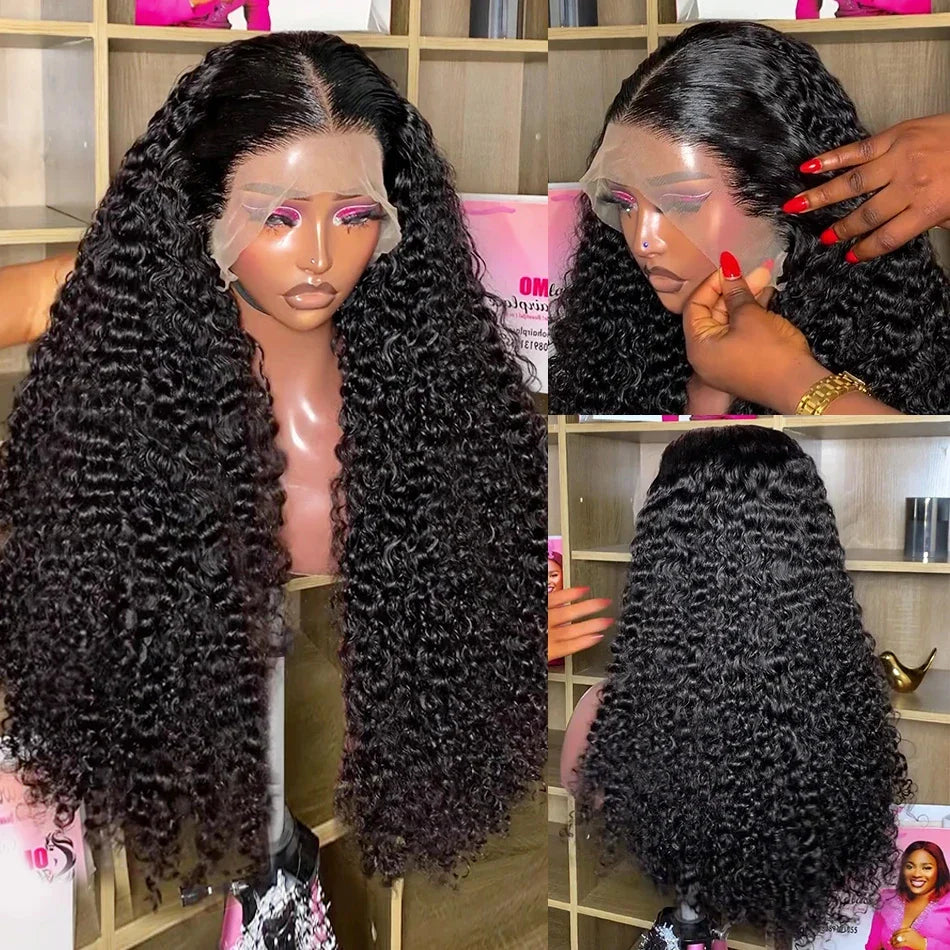 250 Density 30 40 inch Brazilian Curly 13x6 Hd Lace Front Human Hair Wigs Deep Wave Ready To Wear Glueless 360 Lace Frontal Wig