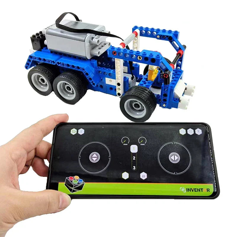 Diy Technical RC APP Programmable Motor 6-wheeled Truck Train Robot Building Block For 9686 Education Moc Children Brick Toys