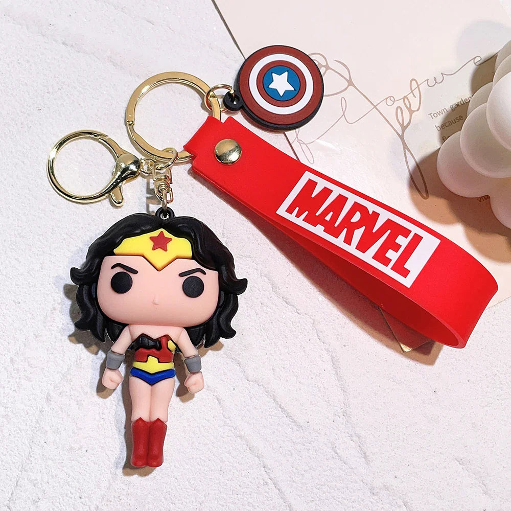 Marvel Keychain Silicone Bag Keyring For Women Disney Spider Man Key Holder Car Hanging Accessories Jewelry Gifts