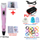 Creative 3D Printing Pen Set with Travel Case & 100M PLA Filament - Perfect DIY Gift for Kids this Christmas!