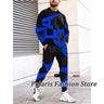 Autumn Black Tracksuit Set For Men 2 Piece Outfit Long Sleeve T Shirt Trousers Pants Sweatpants Jogging Suit Oversized Clothes