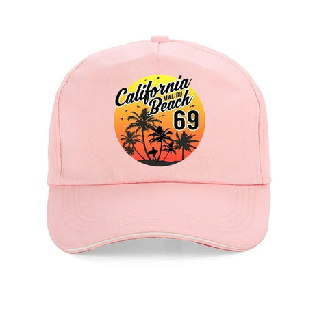 Vintage California Malibu Beach Sunhat Fashion Beach Cartoon Print Baseball Cap Men Women Summer Trucker Hat Snapback Gorras