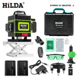 HILDA 12/16 Lines 3/4D Laser Level Level Self-Leveling 360 Horizontal And Vertical Cross Super Powerful Green Laser Level