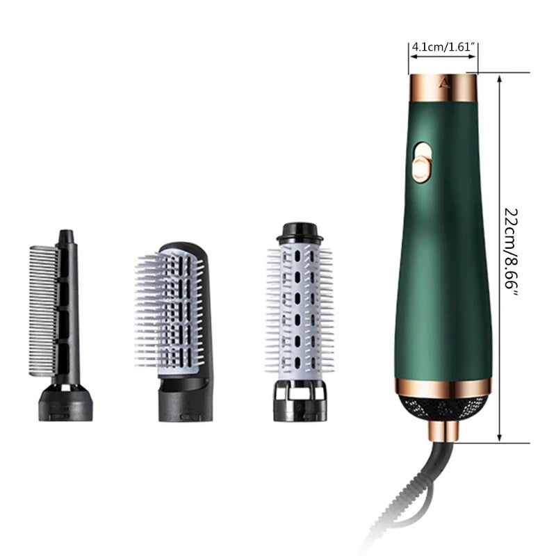 2023 New Hot Air Hair Dryer Brush, Multifunction Electric Hair Straightener Brush Negative  Fast Heat Curler Comb Styler