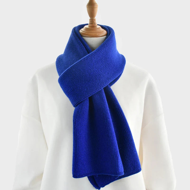 luxury cashmere knitted scarves solid color women or men winter scarf adults warm thick wool scarf kids children