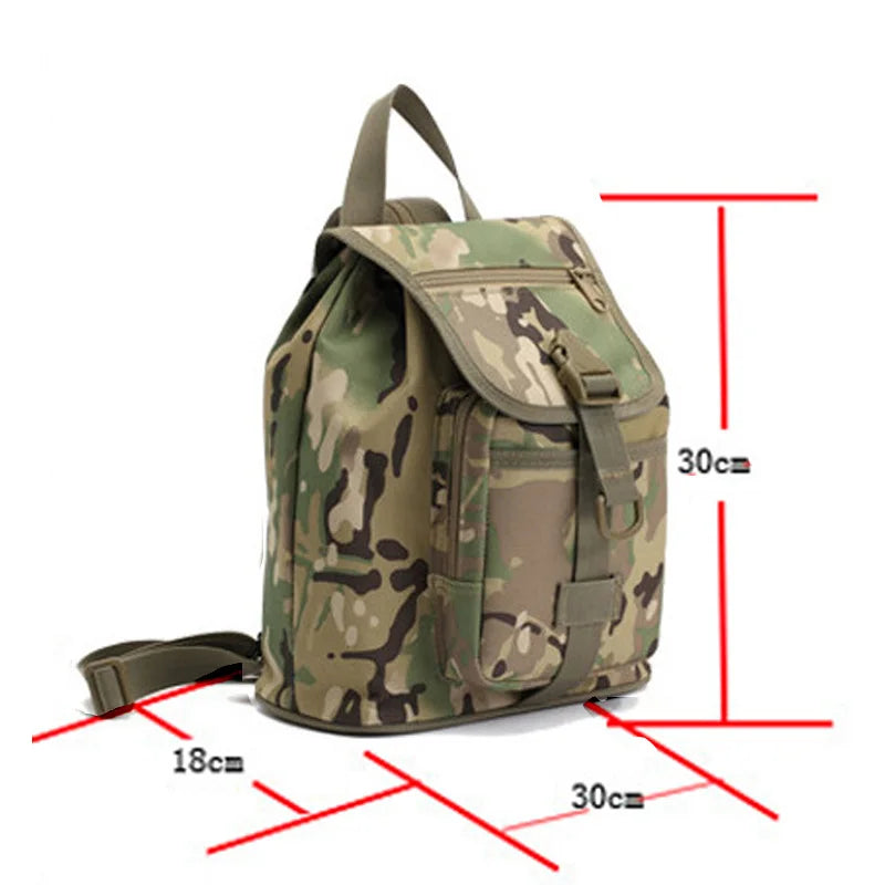 Tactical Backpack Mini Military Rucksack School Camo Backpack for Boys Girls Kids Drawstring Zipper Travel Rucksack Bag