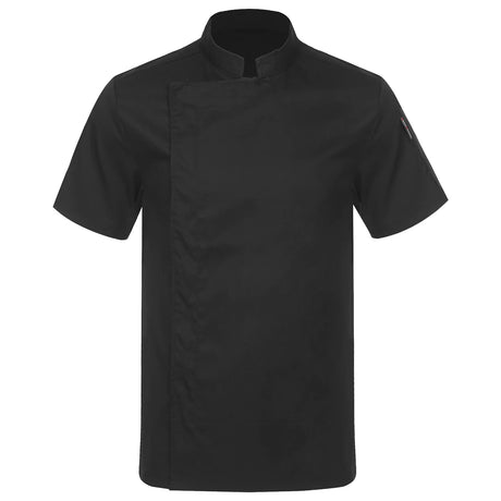 Unisex Men Women Breathable Chef Jacket Cooking Coats Short Sleeve Canteen Work Chef Coat Hotel Restaurant Work Uniforms Tops