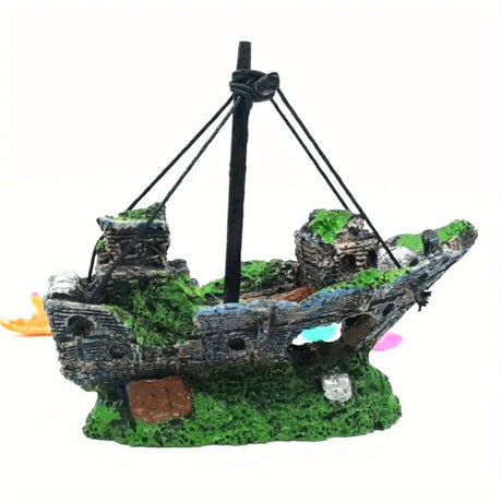 1PC Aquarium Fish Tank Landscape Pirate Ship Wreck Ship Decor Resin Boat Ornament Aquarium Accessories Decoration